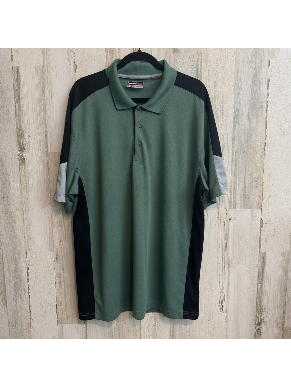 Grand Slam Performance Polo XXL Green Black Colorblock Short Sleeve Shirt Golf